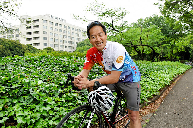 駒沢オリンピック公園のサイクリングコースをよく利用するという青木先生